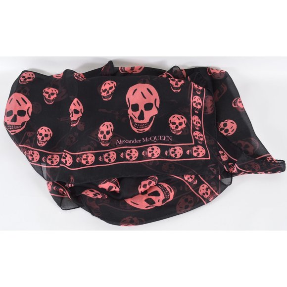 Alexander McQueen Silk Chiffon Multiskull Scarf - Picture 4 of 12